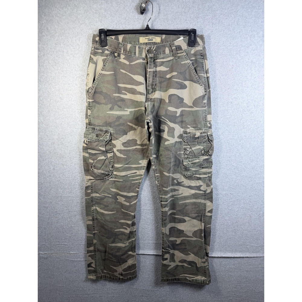 Wrangler Jeans Co Cargo Pants Mens 32x30‎ Green Camouflage Relaxed Fit Pockets